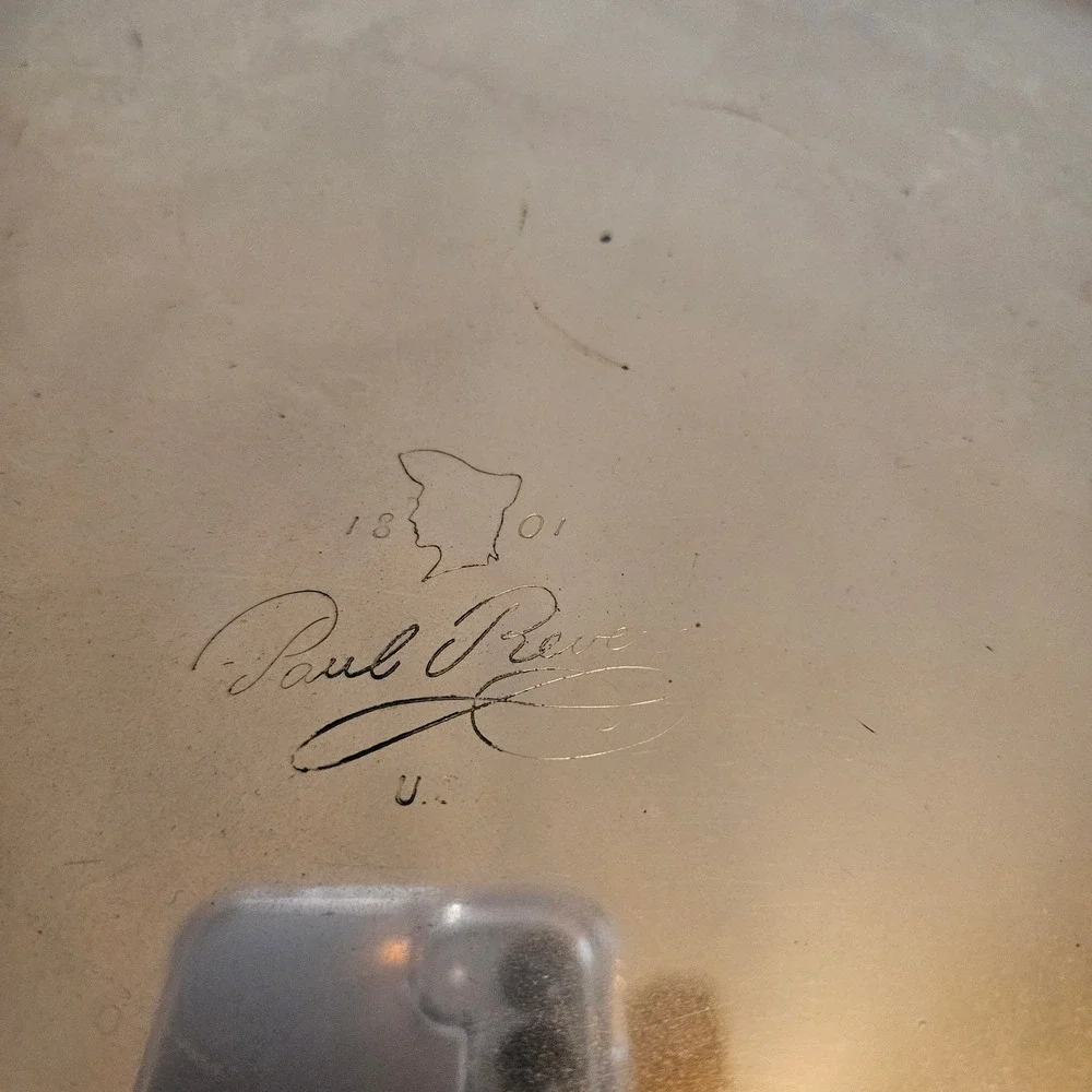 Paul Revere 1801 Vintage Copper Round Serving‎ Tray Platter 12 Inch Americana